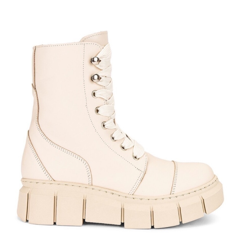 ALOHAS Can Can Leather Lace up Boot in Beige EU 36/US 6